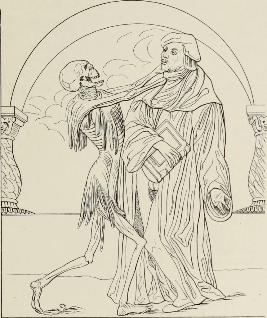 An illustration from Holbeins Totentanz und seine Vorbilder, 1897, leaf 174