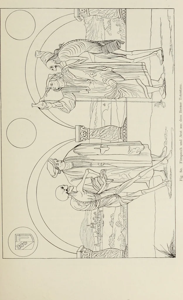 An illustration from Holbeins Totentanz und seine Vorbilder, 1897, leaf 176