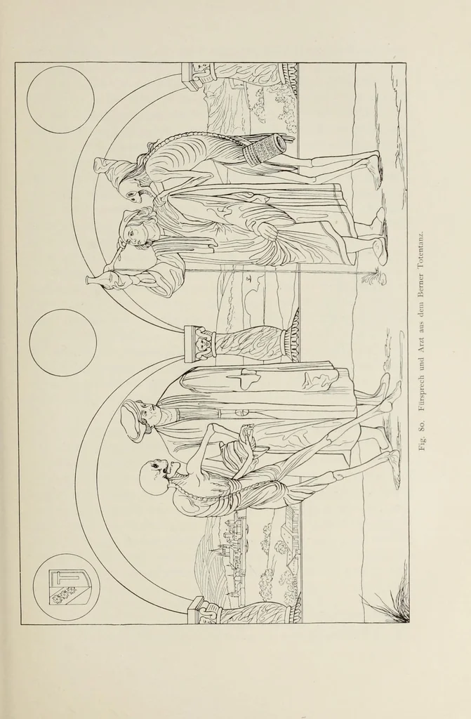 An illustration from Holbeins Totentanz und seine Vorbilder, 1897, leaf 177
