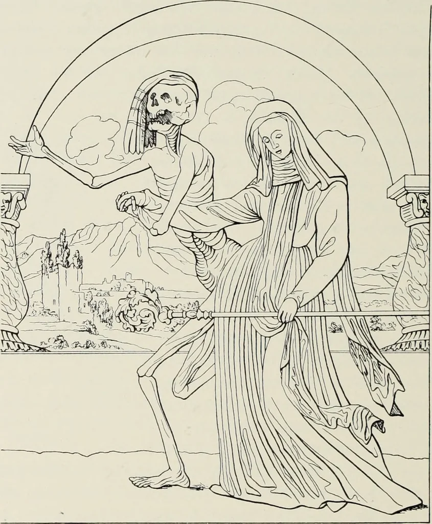 An illustration from Holbeins Totentanz und seine Vorbilder, 1897, leaf 179