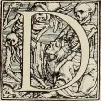 An illustration from Holbeins Totentanz und seine Vorbilder, 1897, leaf 18