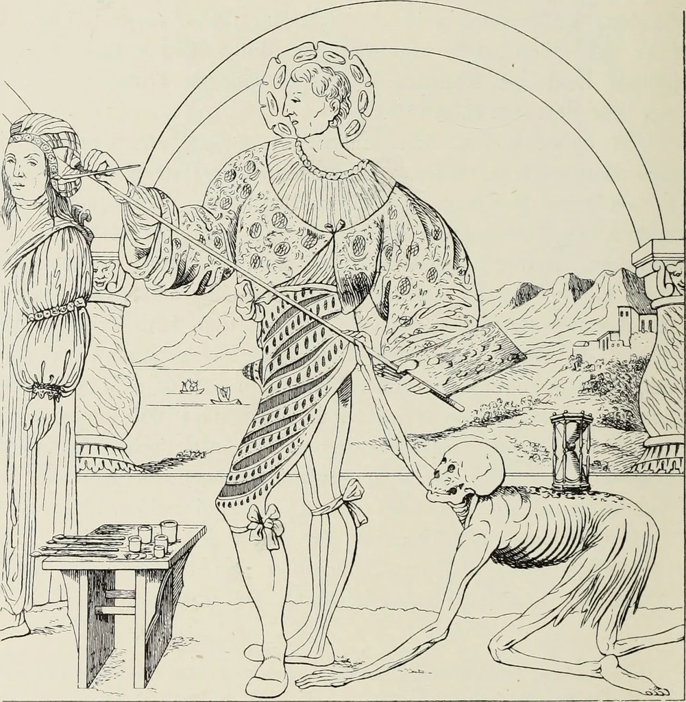 An illustration from Holbeins Totentanz und seine Vorbilder, 1897, leaf 181
