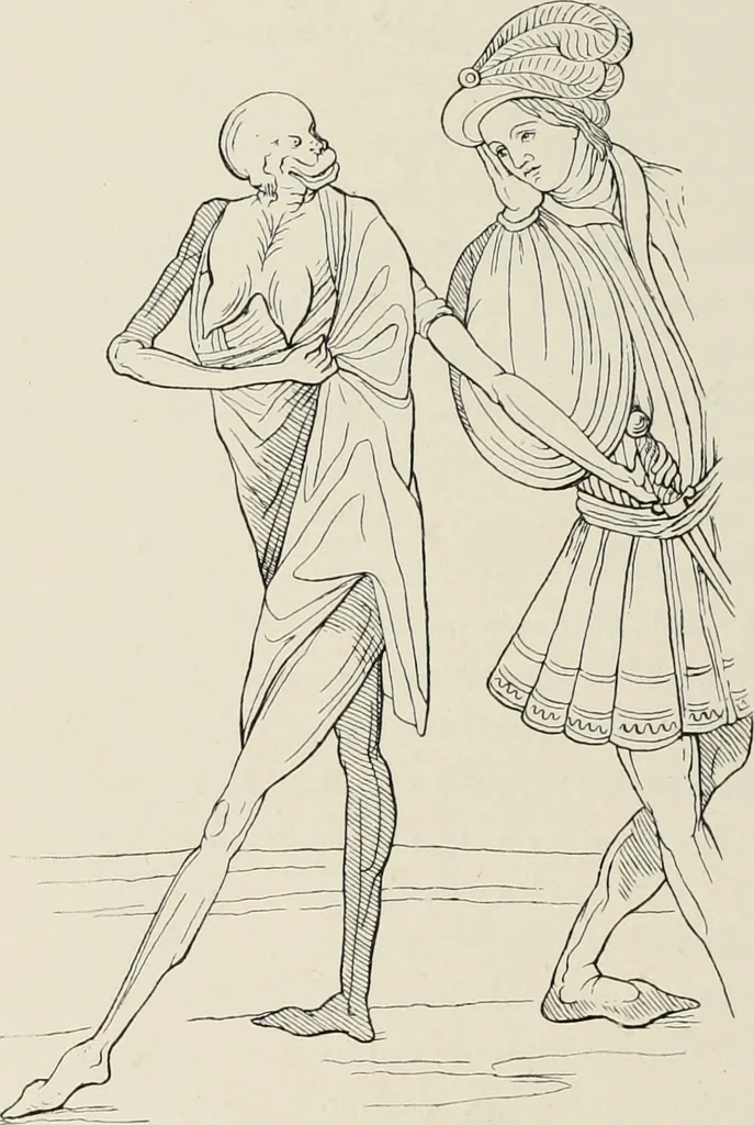 An illustration from Holbeins Totentanz und seine Vorbilder, 1897, leaf 27