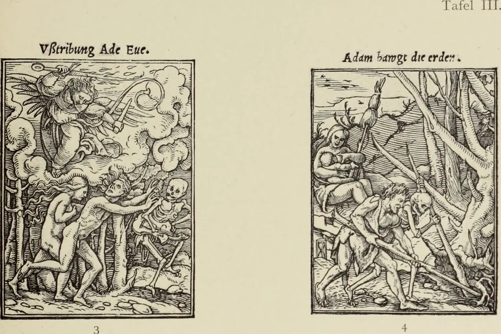 An illustration from Holbeins Totentanz und seine Vorbilder, 1897, leaf 324