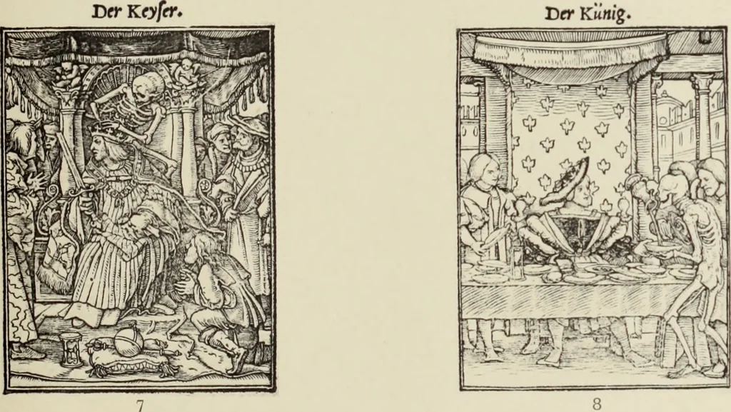 An illustration from Holbeins Totentanz und seine Vorbilder, 1897, leaf 324