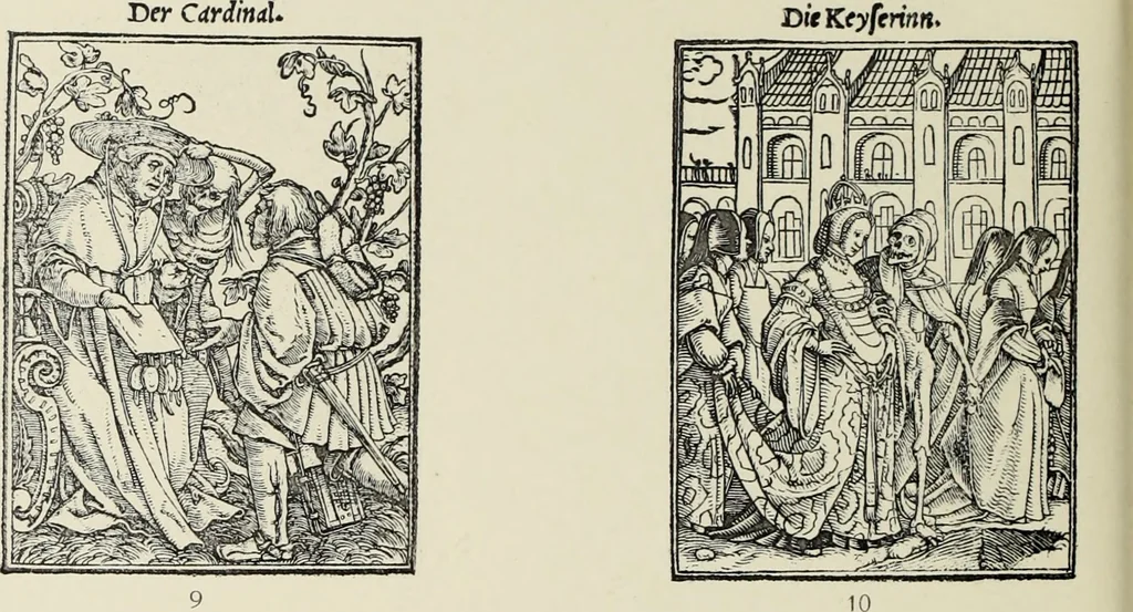 An illustration from Holbeins Totentanz und seine Vorbilder, 1897, leaf 327