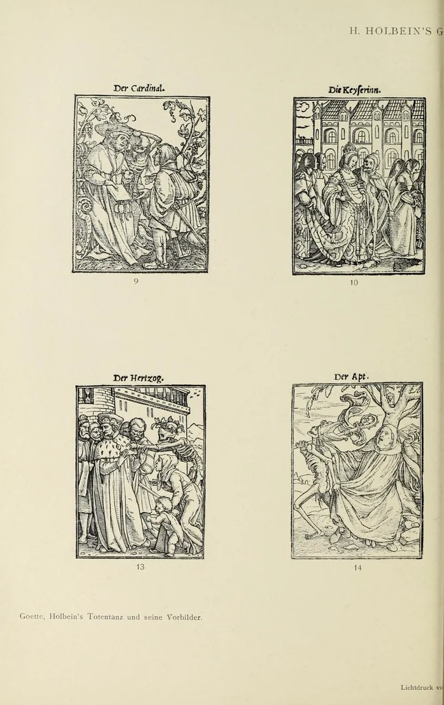 An illustration from Holbeins Totentanz und seine Vorbilder, 1897, leaf 328