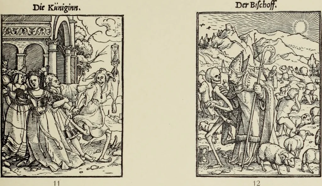 An illustration from Holbeins Totentanz und seine Vorbilder, 1897, leaf 328