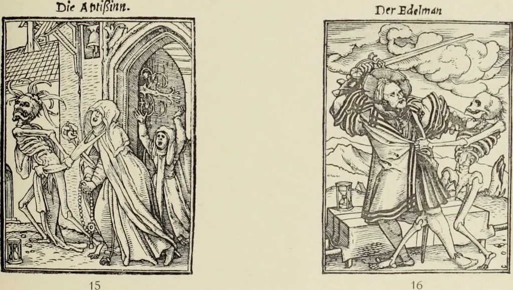 An illustration from Holbeins Totentanz und seine Vorbilder, 1897, leaf 328