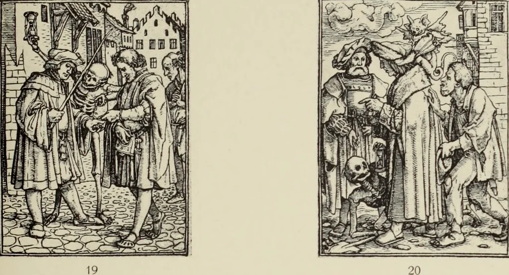 An illustration from Holbeins Totentanz und seine Vorbilder, 1897, leaf 332