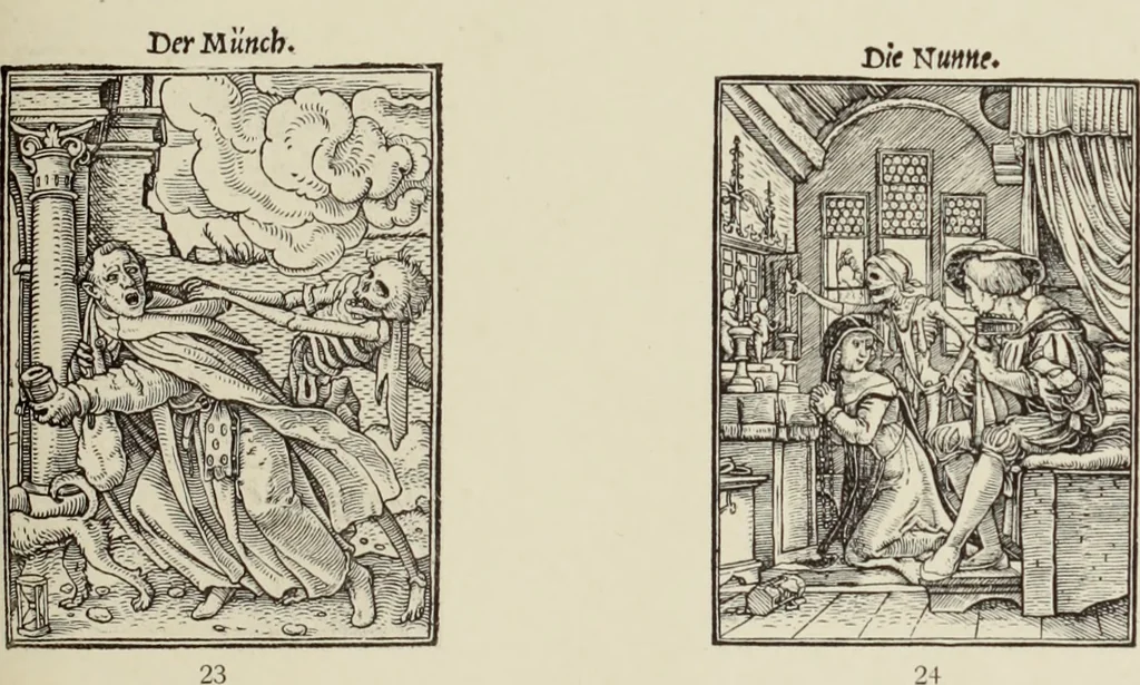 An illustration from Holbeins Totentanz und seine Vorbilder, 1897, leaf 332