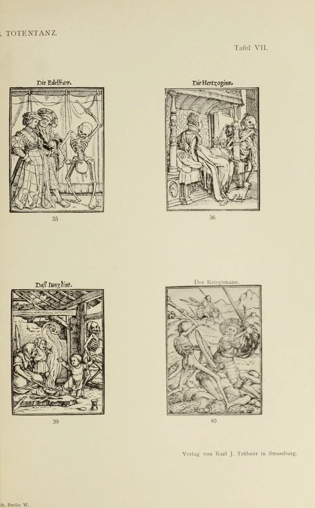 An illustration from Holbeins Totentanz und seine Vorbilder, 1897, leaf 341