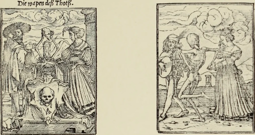 An illustration from Holbeins Totentanz und seine Vorbilder, 1897, leaf 346