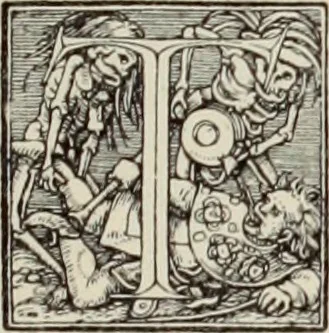 An illustration from Holbeins Totentanz und seine Vorbilder, 1897, leaf 36