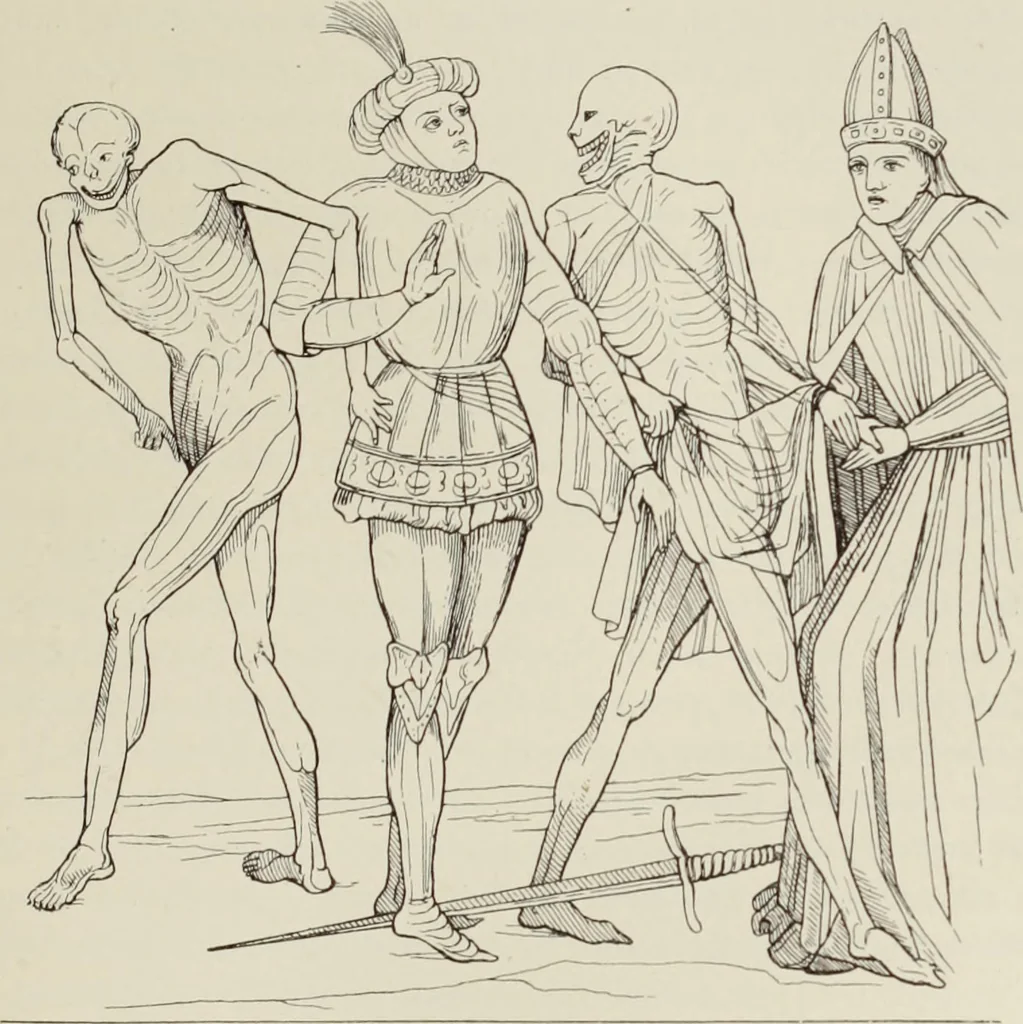 An illustration from Holbeins Totentanz und seine Vorbilder, 1897, leaf 54