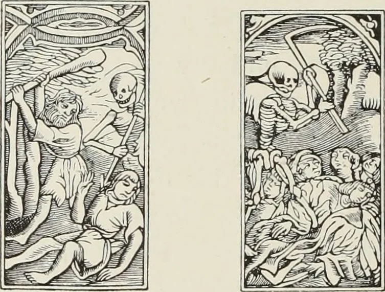 An illustration from Holbeins Totentanz und seine Vorbilder, 1897, leaf 63