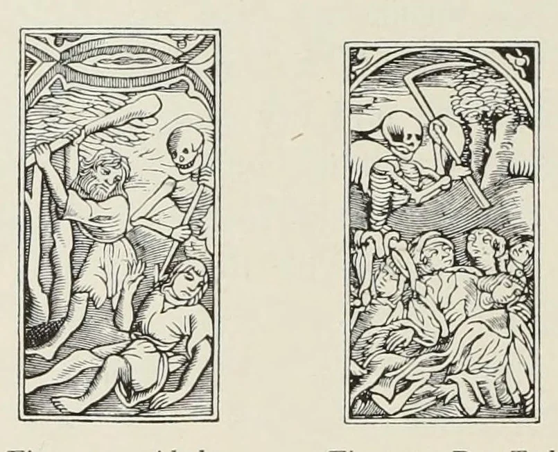 An illustration from Holbeins Totentanz und seine Vorbilder, 1897, leaf 64