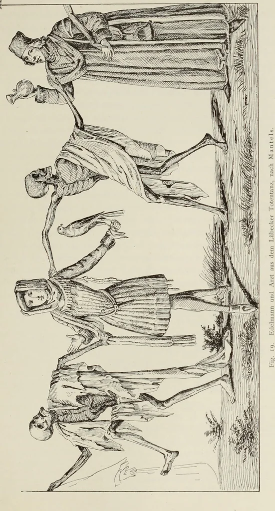 An illustration from Holbeins Totentanz und seine Vorbilder, 1897, leaf 72