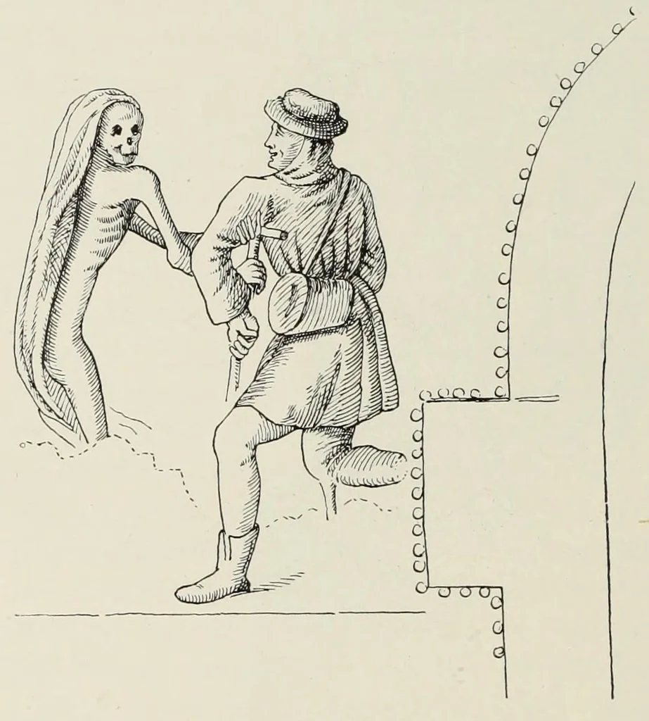 An illustration from Holbeins Totentanz und seine Vorbilder, 1897, leaf 84