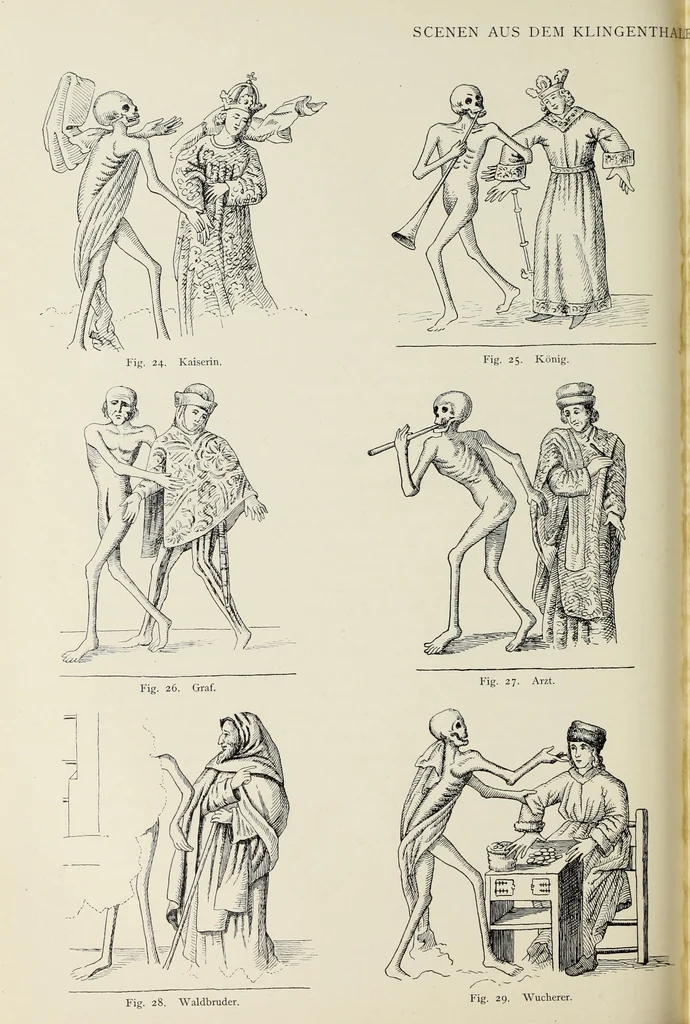 An illustration from Holbeins Totentanz und seine Vorbilder, 1897, leaf 91