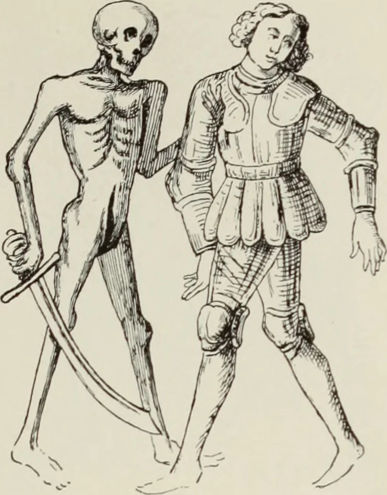 An illustration from Holbeins Totentanz und seine Vorbilder, 1897, leaf 96
