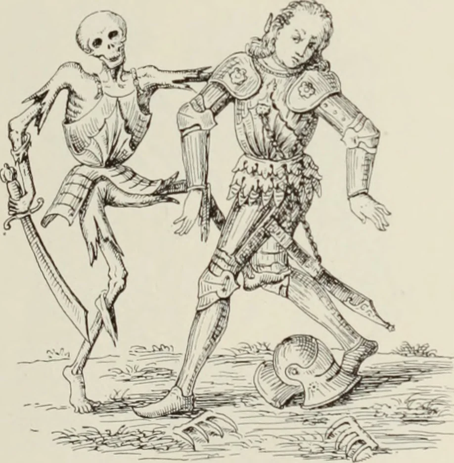 An illustration from Holbeins Totentanz und seine Vorbilder, 1897, leaf 96