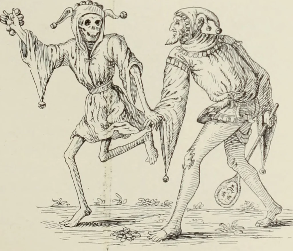 An illustration from Holbeins Totentanz und seine Vorbilder, 1897, leaf 98