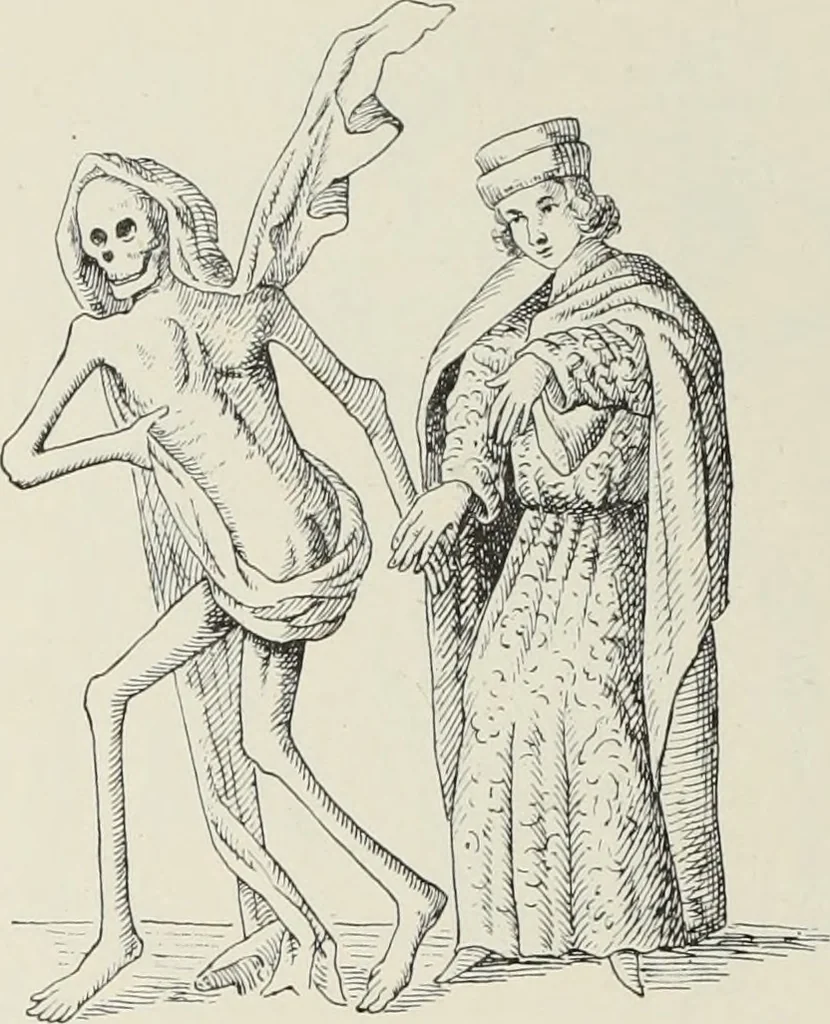 An illustration from Holbeins Totentanz und seine Vorbilder, 1897, leaf 99