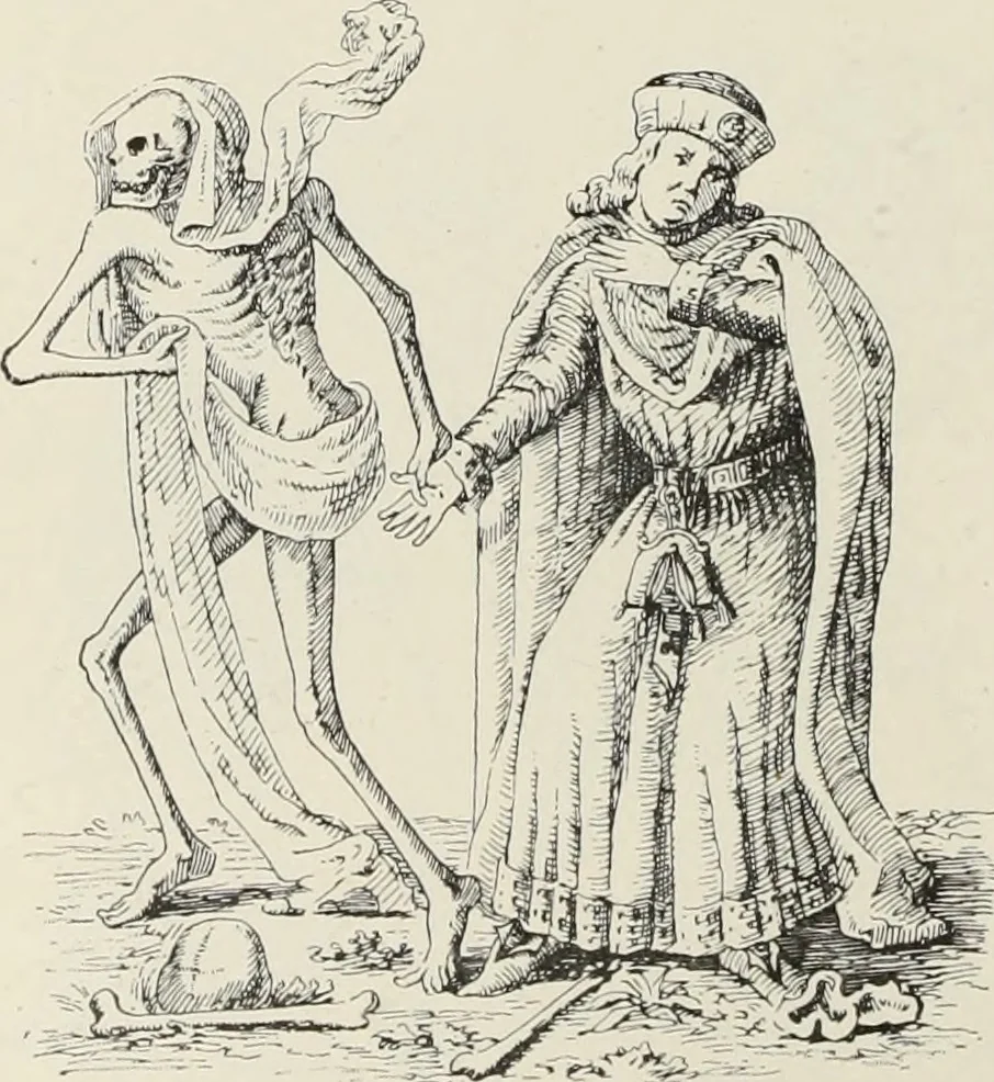 An illustration from Holbeins Totentanz und seine Vorbilder, 1897, leaf 99