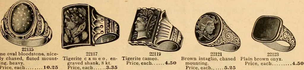 An illustration from Holiday specialties : jewelry, watches, silverware, musical goods, leather goods, sporting goods, etc., 1900, leaf 10