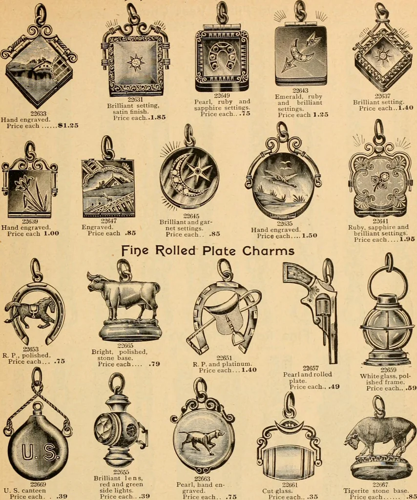 An illustration from Holiday specialties : jewelry, watches, silverware, musical goods, leather goods, sporting goods, etc., 1900, leaf 18