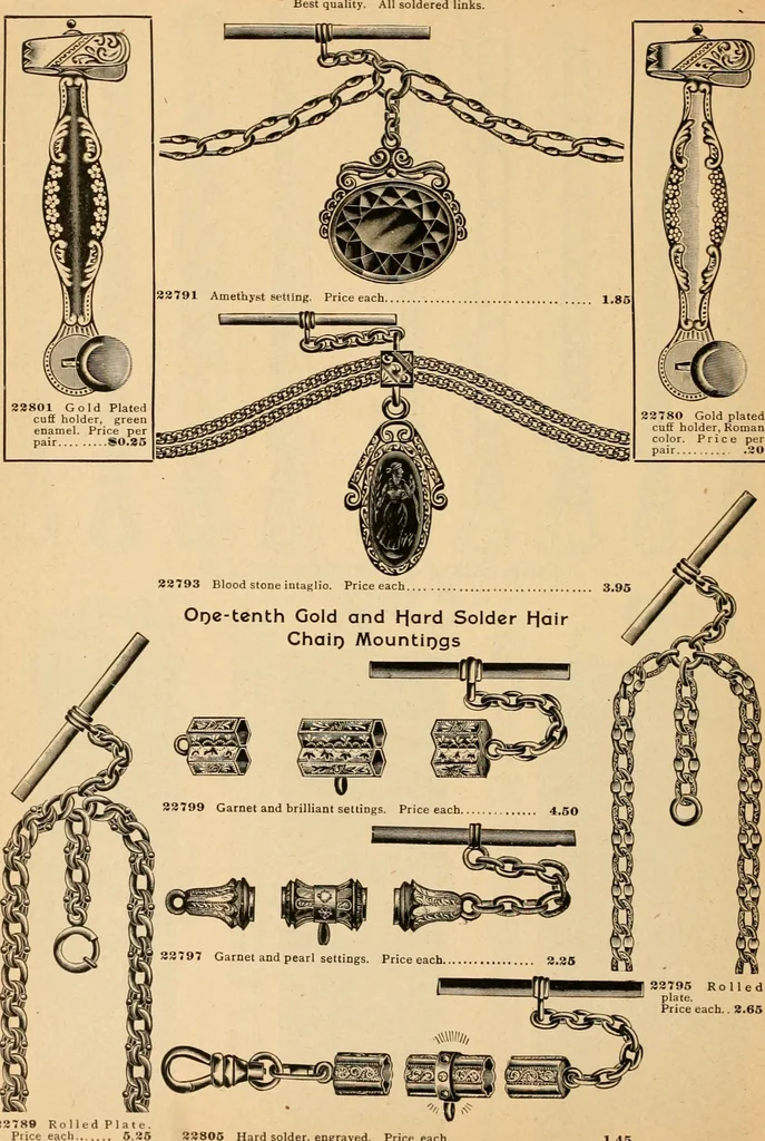 An illustration from Holiday specialties : jewelry, watches, silverware, musical goods, leather goods, sporting goods, etc., 1900, leaf 21