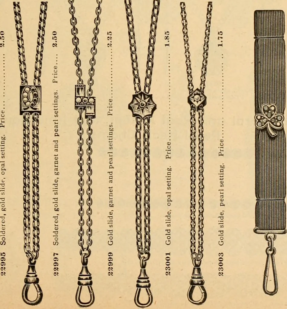 An illustration from Holiday specialties : jewelry, watches, silverware, musical goods, leather goods, sporting goods, etc., 1900, leaf 26