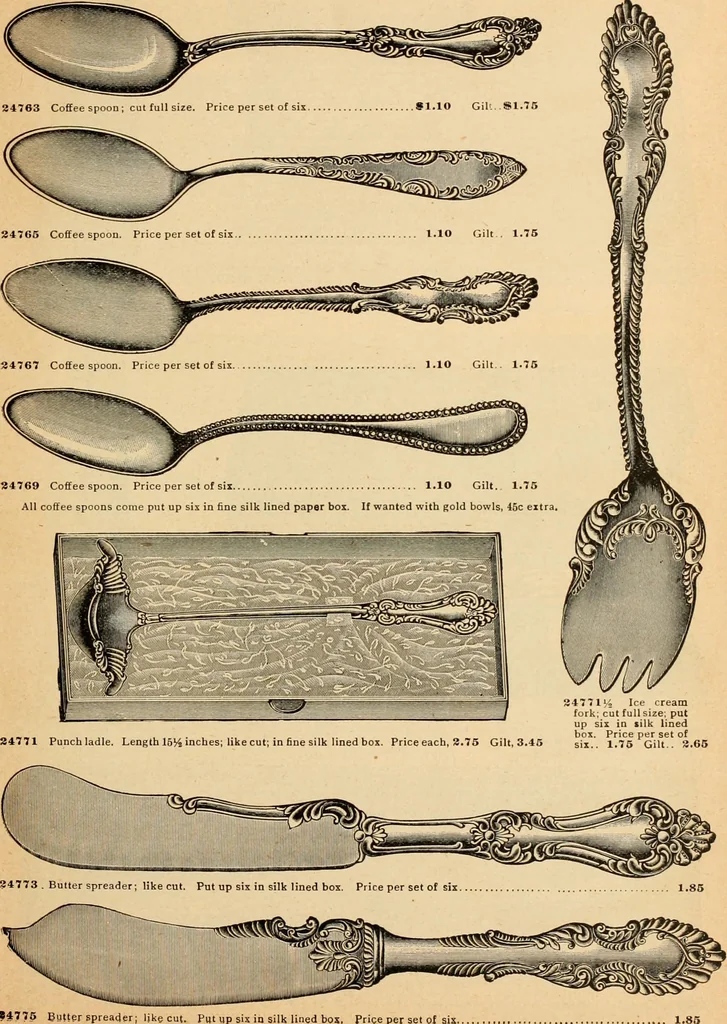An illustration from Holiday specialties : jewelry, watches, silverware, musical goods, leather goods, sporting goods, etc., 1900, leaf 44