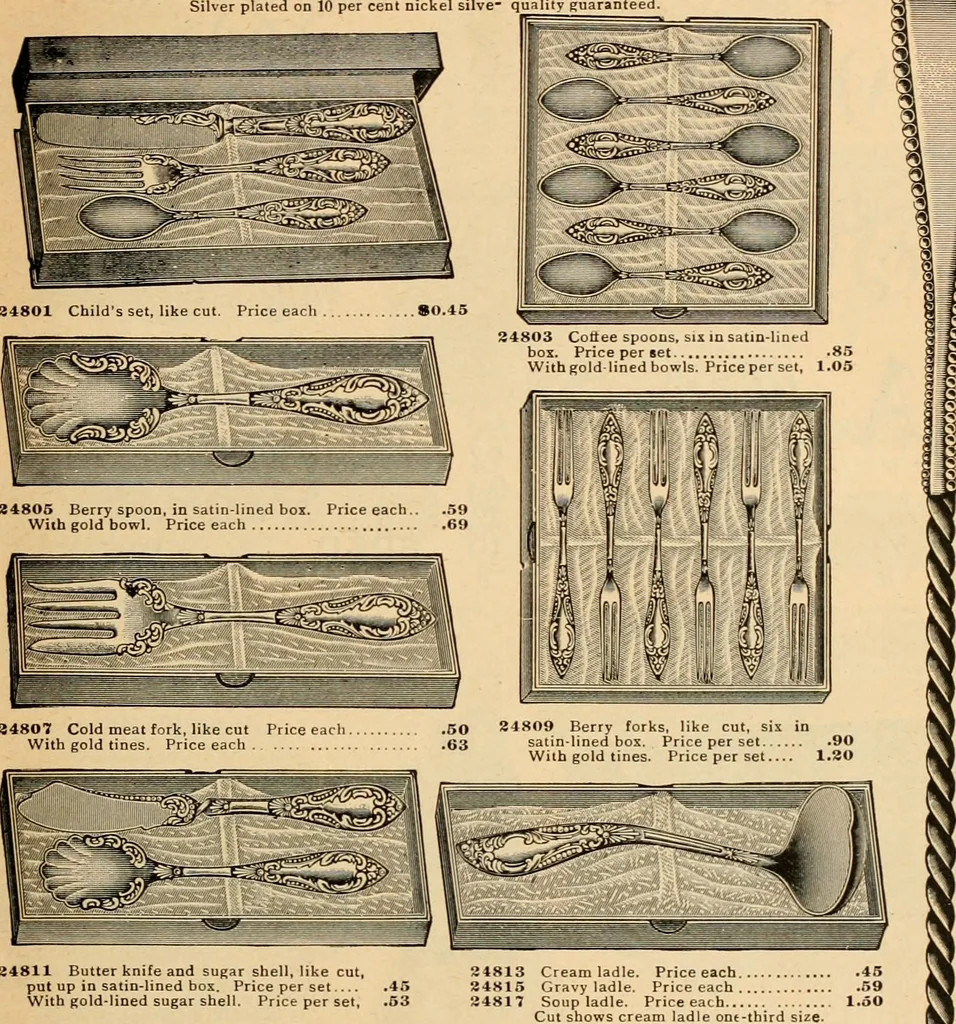 An illustration from Holiday specialties : jewelry, watches, silverware, musical goods, leather goods, sporting goods, etc., 1900, leaf 48