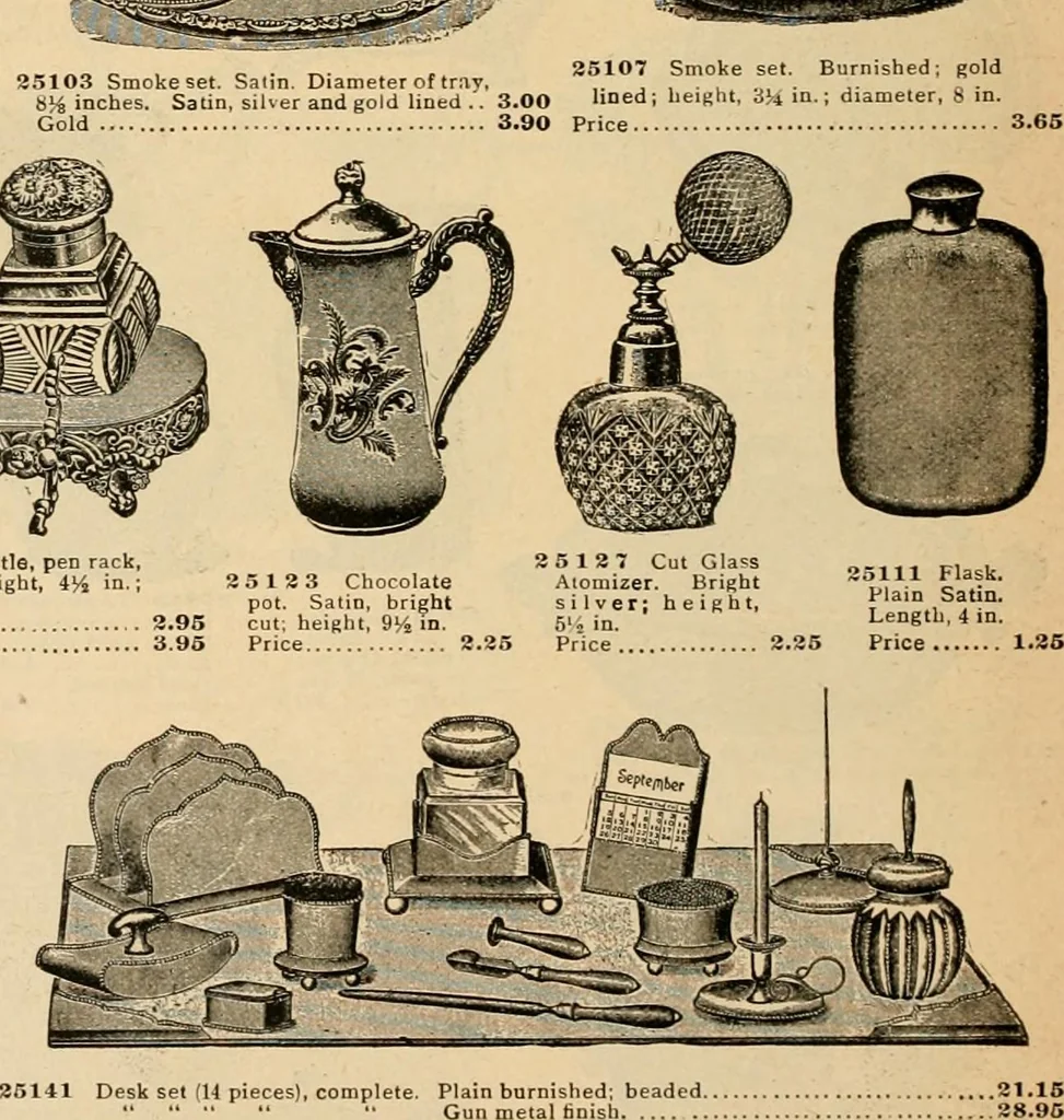 An illustration from Holiday specialties : jewelry, watches, silverware, musical goods, leather goods, sporting goods, etc., 1900, leaf 53