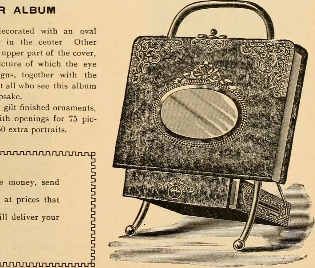 An illustration from Holiday specialties : jewelry, watches, silverware, musical goods, leather goods, sporting goods, etc., 1900, leaf 64