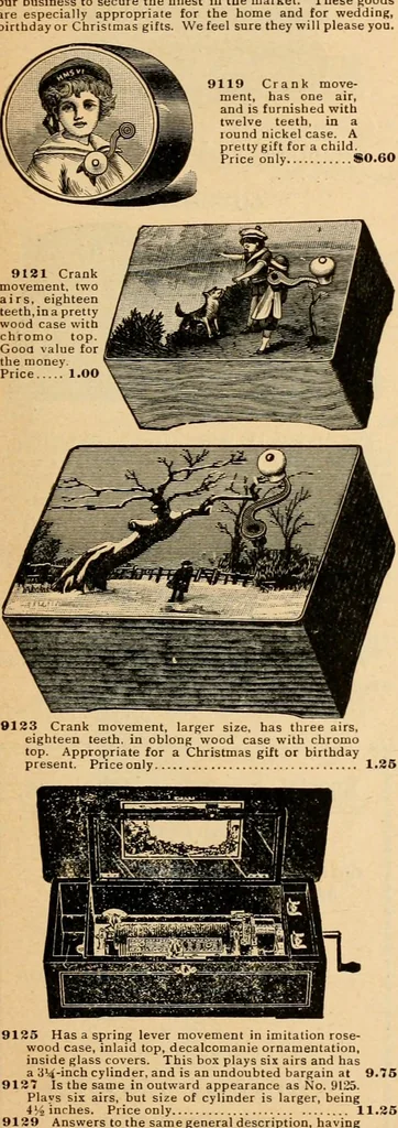 An illustration from Holiday specialties : jewelry, watches, silverware, musical goods, leather goods, sporting goods, etc., 1900, leaf 68