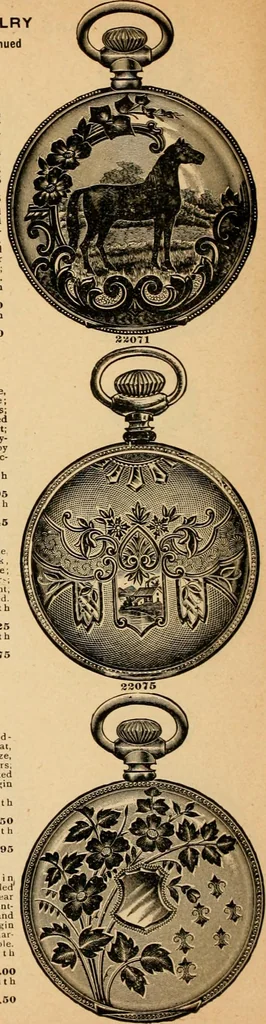 An illustration from Holiday specialties : jewelry, watches, silverware, musical goods, leather goods, sporting goods, etc., 1900, leaf 7