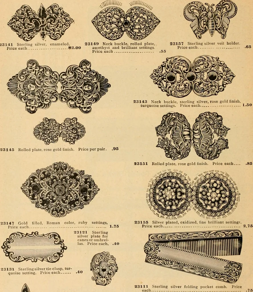 An illustration from Holiday specialties : jewelry, watches, silverware, musical goods, leather goods, sporting goods, etc., 1900, leaf 81