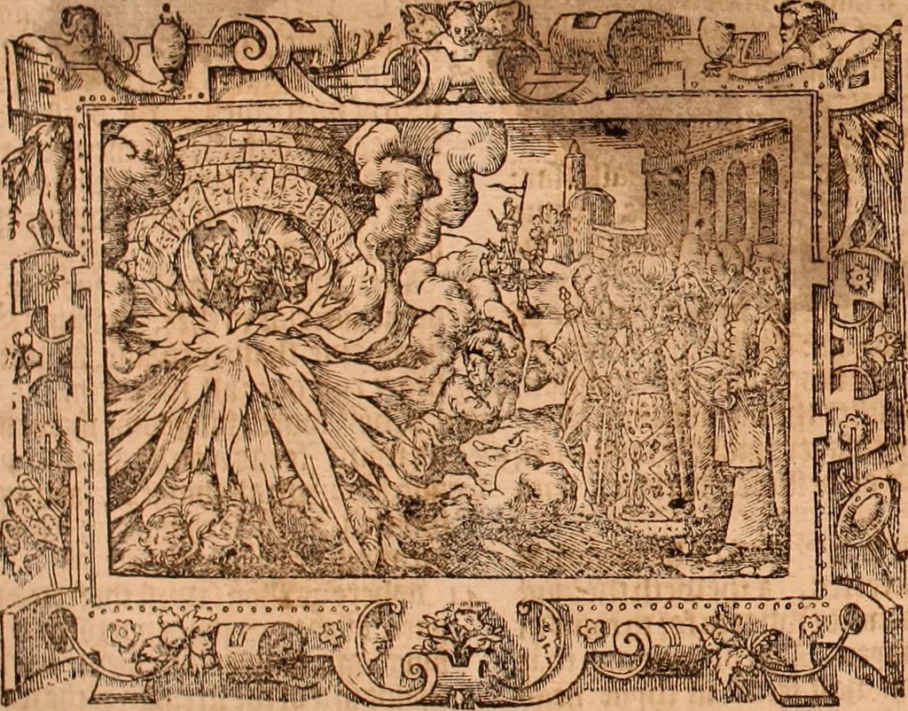 An illustration from The Holie Bible : conteynyng the Olde Testament and the Newe, 1568, leaf 1017