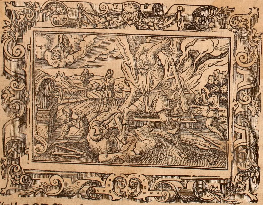 An illustration from The Holie Bible : conteynyng the Olde Testament and the Newe, 1568, leaf 55