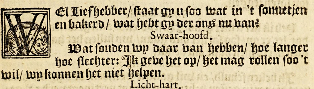 An illustration from Hollandschen rvyker,, 1653, leaf 3