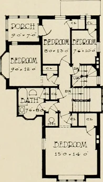 An illustration from Hollow tile for the home., 1920, leaf 34