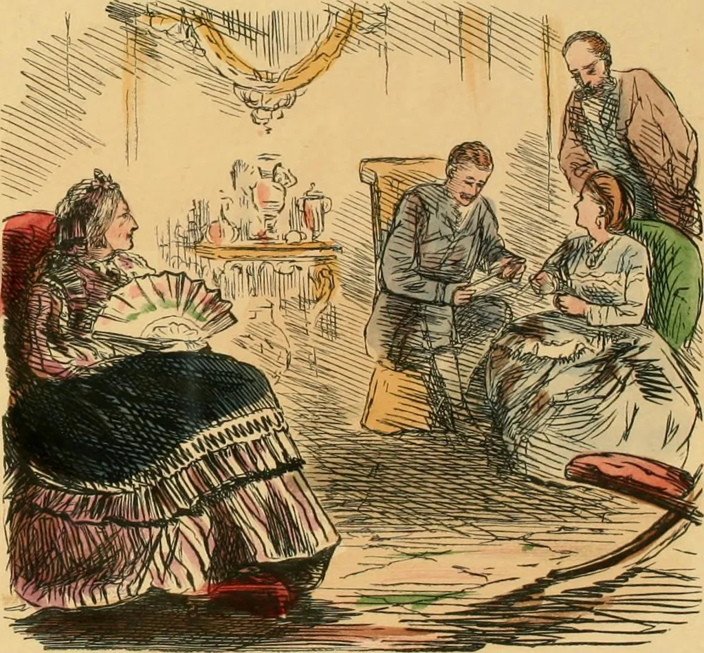 An illustration from Hollybush Hall, or, Open house in an open country, 1871, leaf 82