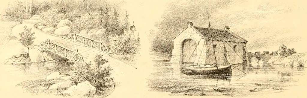 An illustration from Holly's country seats: containing lithographic designs for cottages, villas, mansions, etc., with their accompanying outbuildings; also, country churches, city buildings, railway stations, etc., etc, 1863, leaf 171