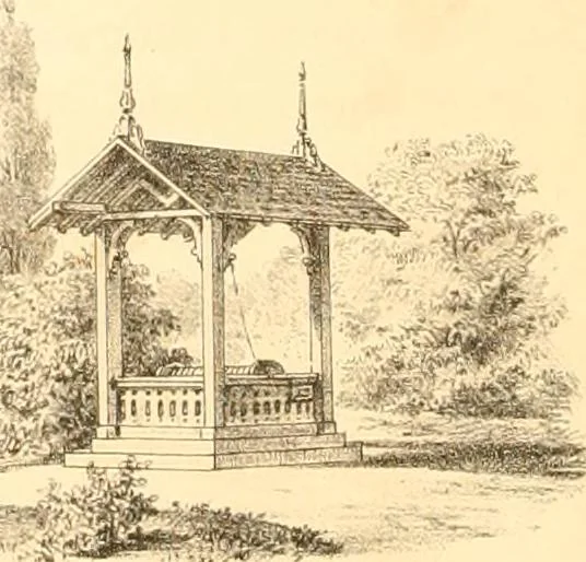 An illustration from Holly's country seats: containing lithographic designs for cottages, villas, mansions, etc., with their accompanying outbuildings; also, country churches, city buildings, railway stations, etc., etc, 1863, leaf 59