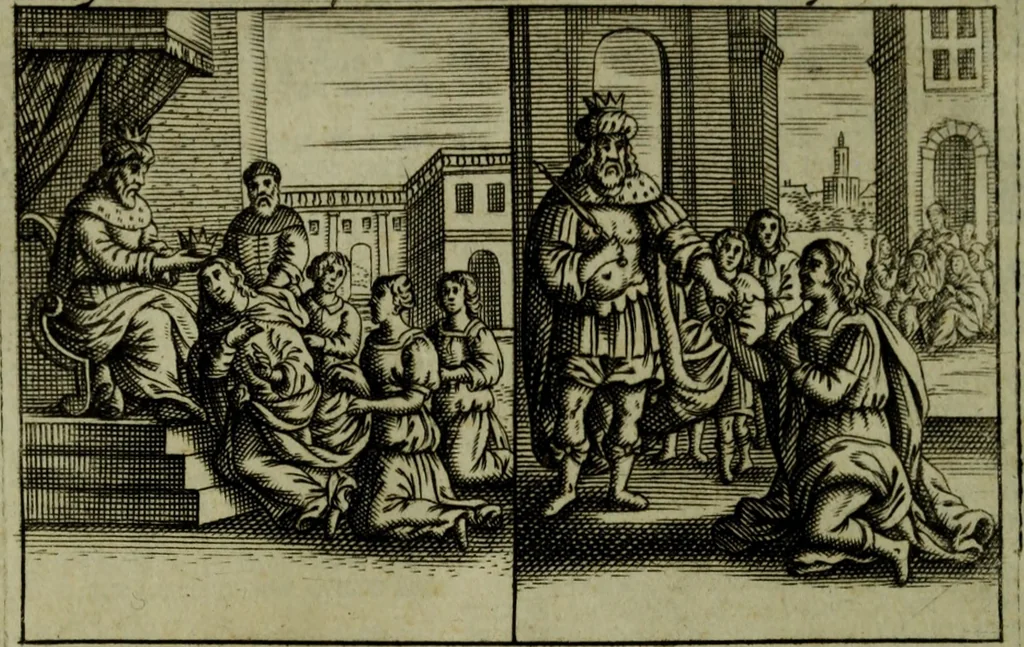 An illustration from The Holy Bible : containing the Old Testament and the New, 1671, leaf 249