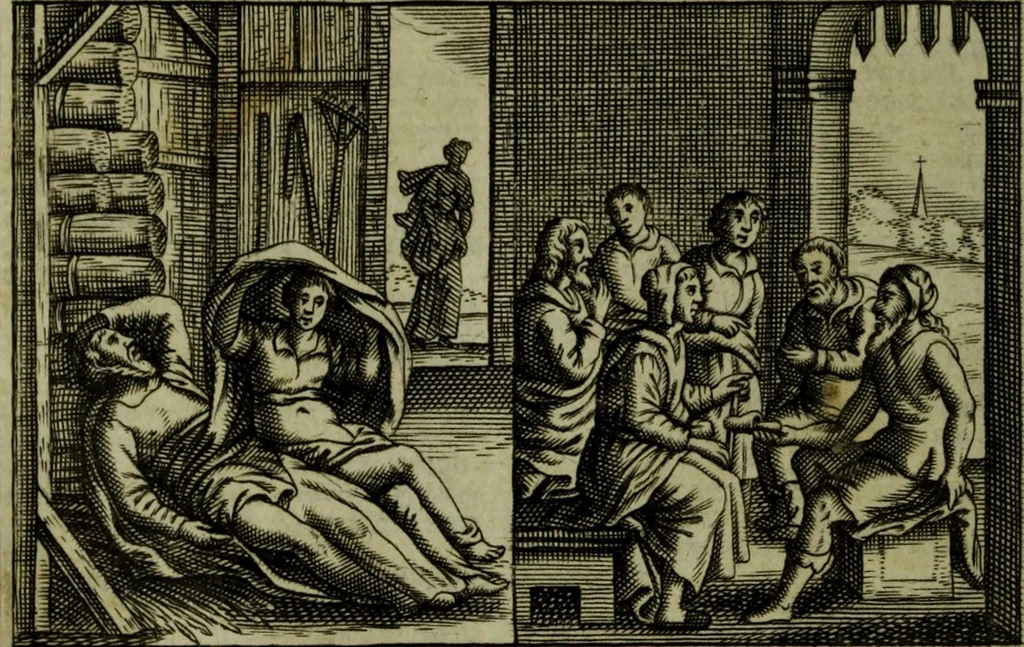 An illustration from The Holy Bible : containing the Old Testament and the New, 1671, leaf 523