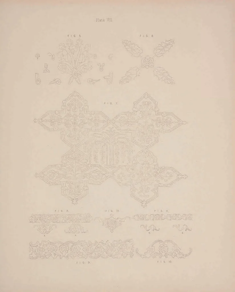 An illustration from The holy carpet of the mosque at Ardebil, 1893, leaf 49